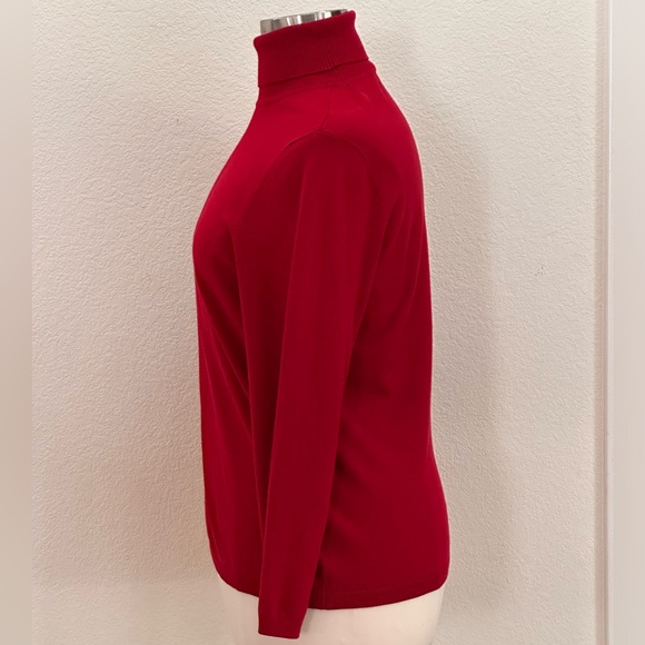 Chico’s red turtleneck knit sweater, sz 3 - Picture 2 of 7